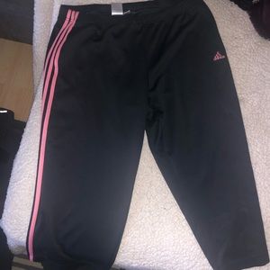 Black and Pink Adidas Capris